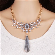 occidental style drop crystal necklace fashion all-Purpose Alloy diamond women necklace