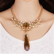 occidental style drop crystal necklace fashion all-Purpose Alloy diamond women necklace