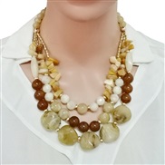 occidental style necklace  exaggerating double color handmade beads multilayer clavicle chain