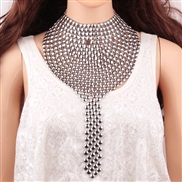 occidental style exaggerating geometry embed zircon necklace  fashion woman all-Purpose