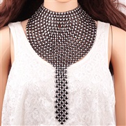 occidental style exaggerating geometry embed zircon necklace  fashion woman all-Purpose