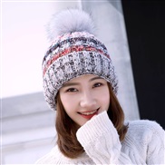 Autumn and Winter hat lady woolen velvet Outdoor warm knitting new style Korean style