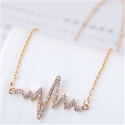 Korean style fashion  bronze embed zircon sweet personality necklace