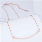 high quality occidental style fashion    rose gold sweetO brief temperament personality woman necklace