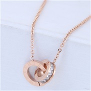 high quality occidental style fashion   rose gold sweetO Double personality lady necklace