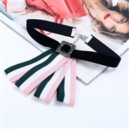 bow  Stripe Cloth diamond chain  occidental style fashion