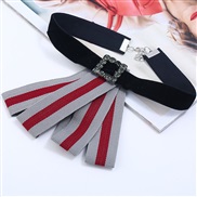 bow  Stripe Cloth diamond chain  occidental style fashion