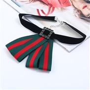 bow  Stripe Cloth diamond chain  occidental style fashion