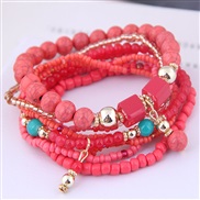 occidental style trend  Bohemia noble wind mash up beads multilayer bracelet