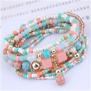 occidental style trend  Bohemia noble wind mash up beads multilayer bracelet