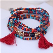 occidental style trend  Bohemia noble wind mash up beads accessories tassel temperament multilayer bracelet