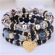 occidental style trend  Bohemia noble wind mash up Metal Peach heart temperament multilayer bracelet