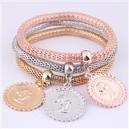 occidental style fashion brief three color tree pendant three color chain multilayer bracelet