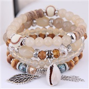 occidental style fashion  concise Metal leaves tassel all-Purpose trend gorgeous multilayer woman bracelet