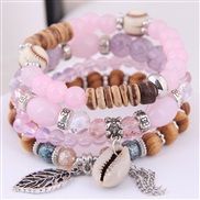 occidental style fashion  concise Metal leaves tassel all-Purpose trend gorgeous multilayer woman bracelet