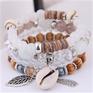 occidental style fashion  concise Metal leaves tassel all-Purpose trend gorgeous multilayer woman bracelet