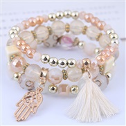 occidental style fashion trend  concise all-Purpose tassel pendant multilayer temperament bracelet