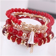 Korean style fashion  concise crystal beads multilayer temperament woman bracelet