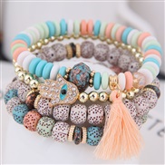 occidental style trend  concise all-Purpose Metal flash diamond eyes personality beads temperament multilayer bracele