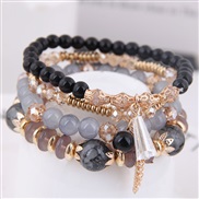 Korean style fashion  concise crystal beads multilayer temperament woman bracelet