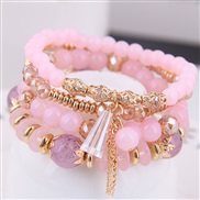 Korean style fashion  concise crystal beads multilayer temperament woman bracelet