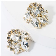 ( white)fashion colorful diamond glass diamond Rhinestone super fully-jewelled occidental style earrings woman occidenta