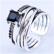 J174 fine  occidental style fashion retro mosaic gem personality opening ring