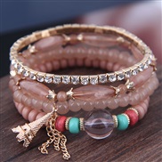 occidental style trend  concise all-Purpose Colorful Acrylic beads tower tassel multilayer fashion temperament bracele