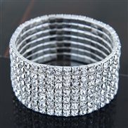 ( row ) Korean style fashion sweet Metal mosaic Rhinestone bride accessories elasticity woman personality bracelet