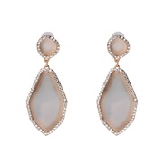 ( Beige)occidental style geometry resin earring  personality same style earrings