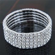 ( row ) Korean style fashion sweet Metal mosaic Rhinestone bride accessories elasticity woman personality bracelet