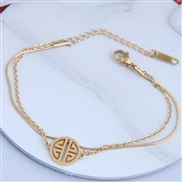 fine Korean style fashion sweetOL concise titanium steel Double layer personality woman bracelet