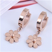 fine Korean style fashion sweetOL concise daisy titanium steel personality ear stud buckle circle