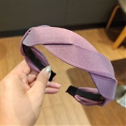 (purple)Korean style spring pure color wave eadband  retro handmade weave  brief temperament woman