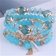 Korean style fashion  concise crystal beads multilayer temperament woman bracelet