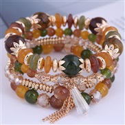 Korean style fashion  concise crystal beads multilayer temperament woman bracelet