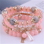 Korean style fashion  concise crystal beads multilayer temperament woman bracelet