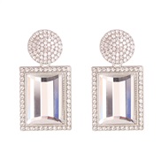 ( white)creative trend earrings occidental style Rhinestone crystal ear stud personality earring