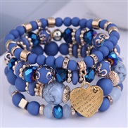 occidental style trend  Bohemia noble wind mash up Metal Peach heart temperament multilayer bracelet