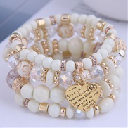 occidental style trend  Bohemia noble wind mash up Metal Peach heart temperament multilayer bracelet