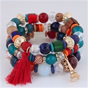 occidental style trend  concise all-Purpose Metal tower tassel candy multilayer fashion temperament bracelet