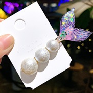 (purple)Koreains hair clip beauty Pearl woman head