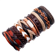 retro weave Cowhide braceletdiy more student