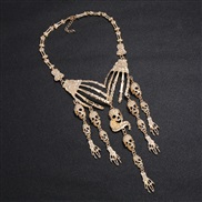 ( Gold)occidental style claw clavicle chain retro exaggerating multilayer skull necklace