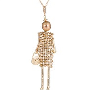 ( Gold)apan and Korea sweater chain woman long style fully-jewelled necklace crystal sequin girl pendant necklace