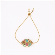 ( Ellipse Color)occidental style tribe colorful ethnic style bracelet woman retro diamond eyes lovers bracelet color gem