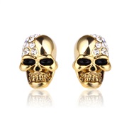 (Kgold ) retro surface skull fully-jewelled ear stud personality earrings man woman