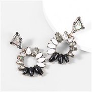 ( black)Bohemia Alloy diamond Rhinestone resin geometry earrings arringearrings