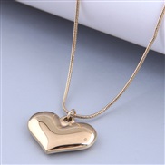 fine Korean style fashion sweetOL concise big Peach heart titanium steel personality woman necklace