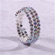 (color ) multilayer twining  bride all-Purpose diamond fully-jewelled elasticity bangle crystal bracelet woman